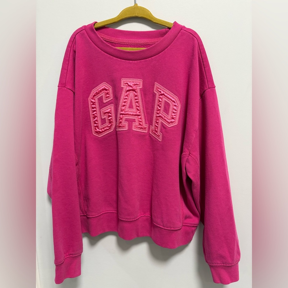 GAP Kids Pink Crew Neck Sweater Relaxed Fit - M 8/9